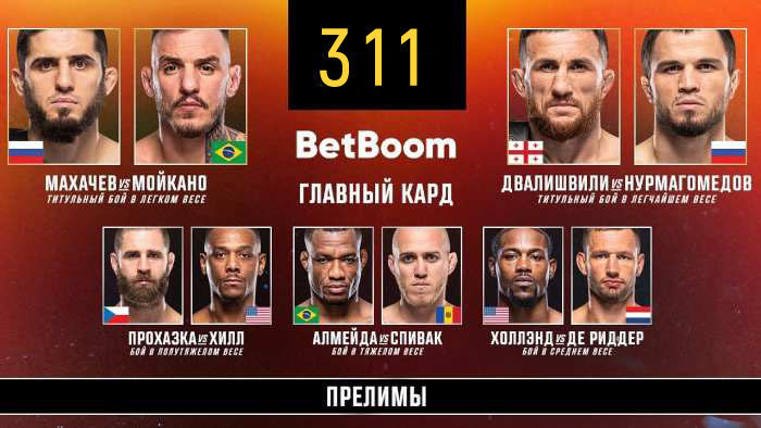 UFC 311 прямой эфир смотреть онлайн