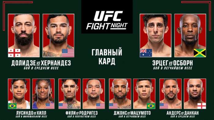 Результаты UFC on ESPN 72. Долидзе проиграл Эрнандесу