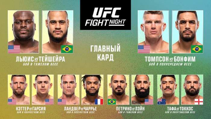 Результаты UFC on ESPN 70: Деррик Льюис победил Таллисона Тейшейру