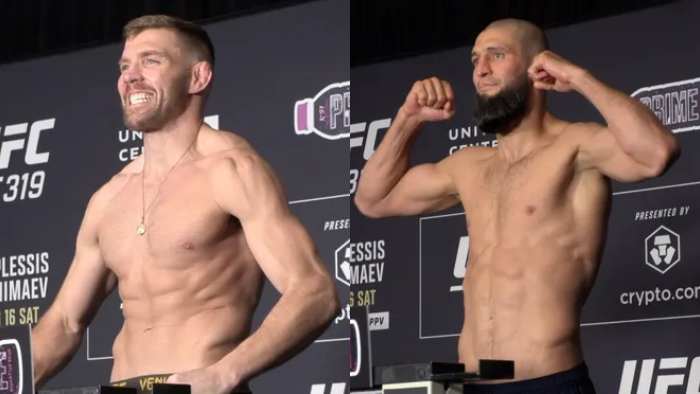 Дю Плесси перевесил Чимаева на UFC 319 и другие результаты взвешивания