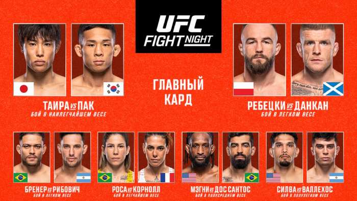 Результаты UFC Vegas 108. Тацуро Тайра победил Пак Сона