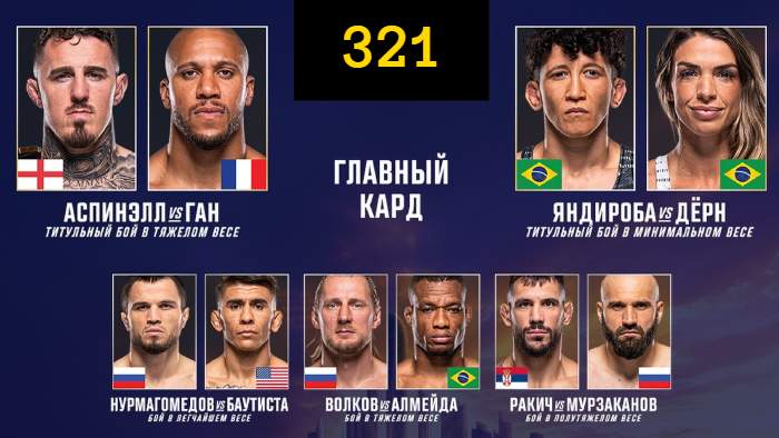 UFC 321 смотреть онлайн