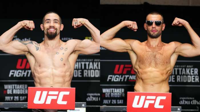 Риддер перевесил Уиттакера на взвешивании UFC on ABC 9
