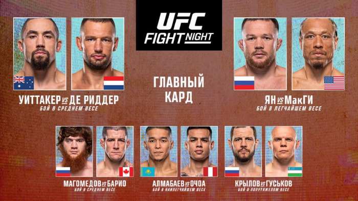 Результаты UFC on ABC 9. Роберт Уиттакер проиграл Ренье де Риддеру