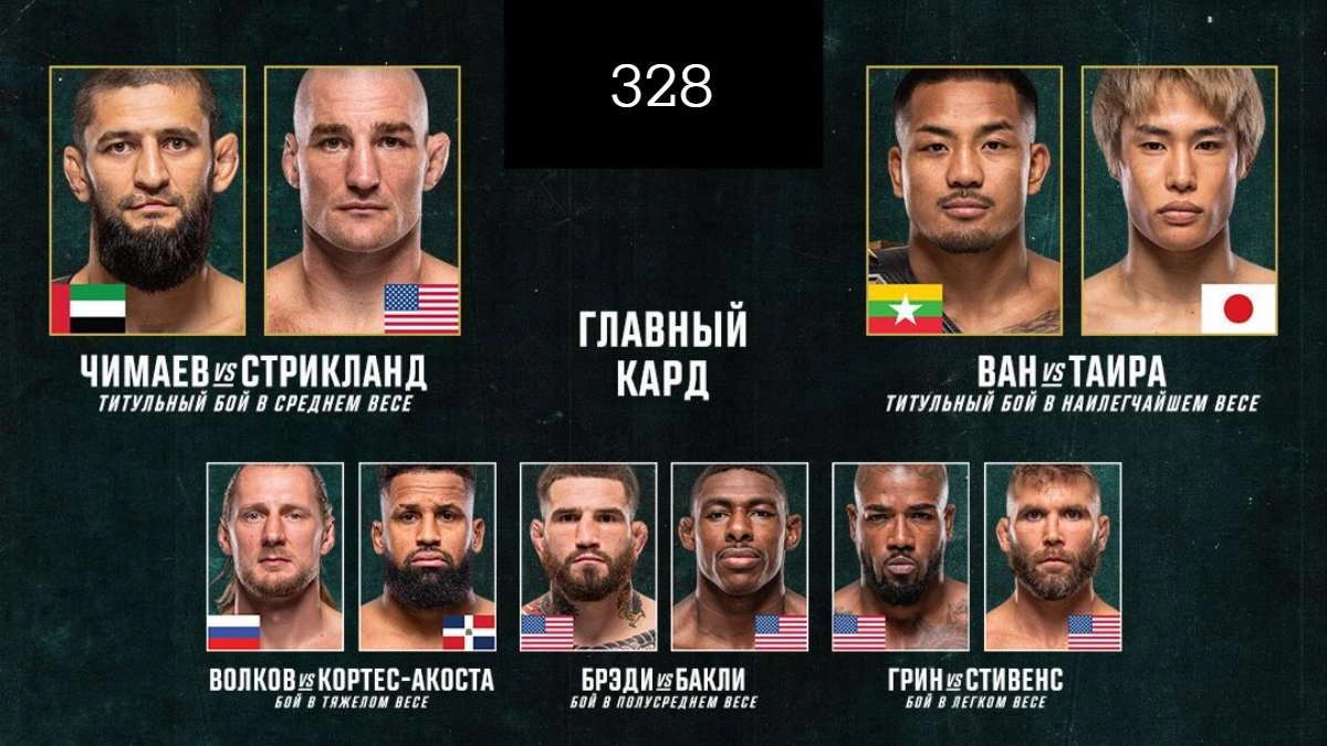 UFC 328 смотреть онлайн