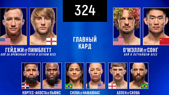 UFC 324 смотреть онлайн