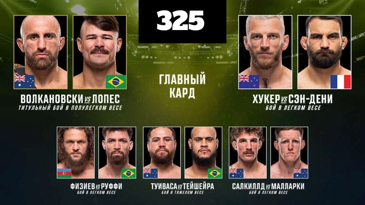 UFC 325 смотреть онлайн